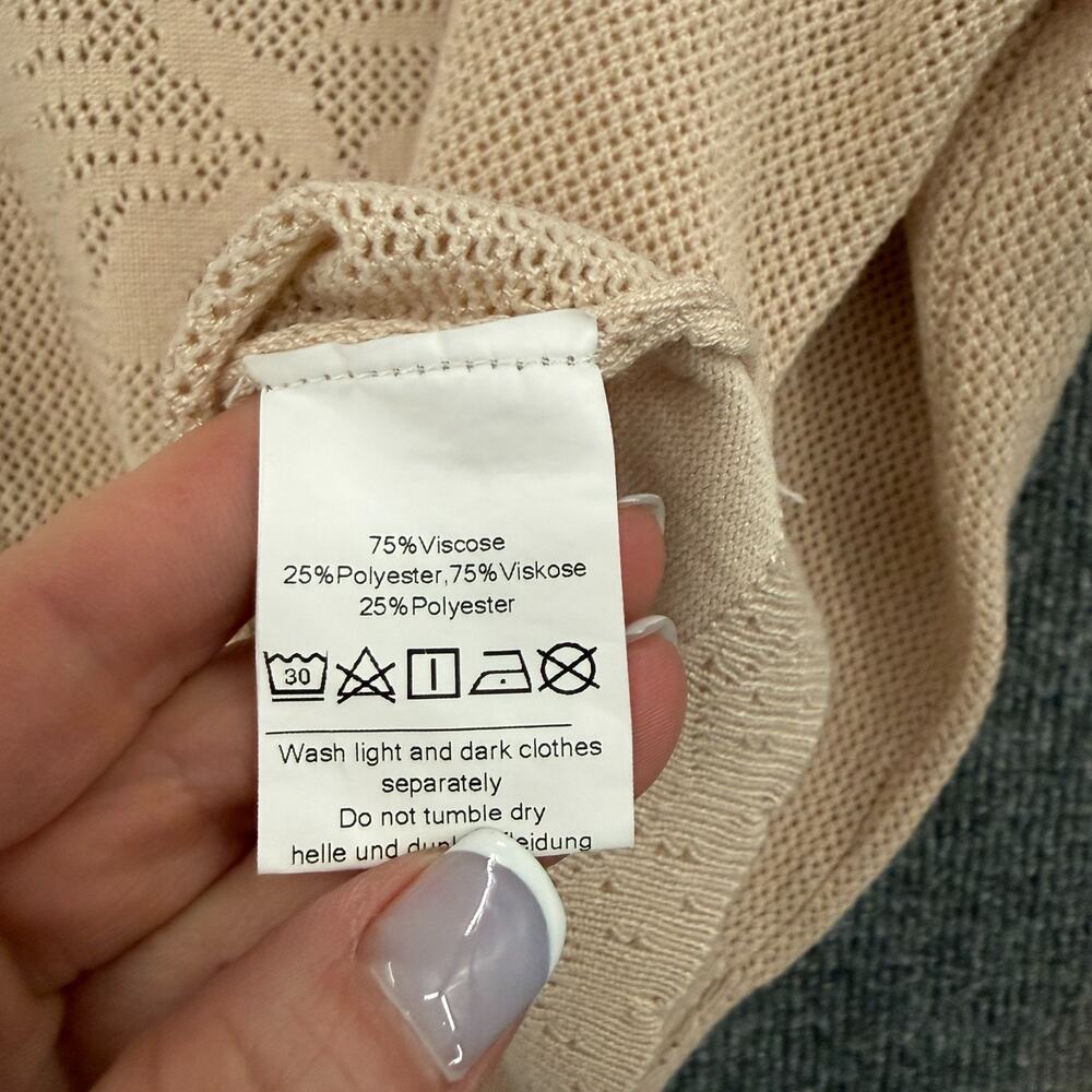 Kate Kasin Womens Cropped Floral Knit Cardigan Sweater Size 2XL Cottage Feminine - Picture 5 of 11